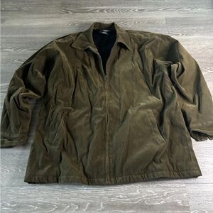 Vintage Malibu Dan Olive Green Corduroy Velour Jacket Men XL Forest Rural Hunter